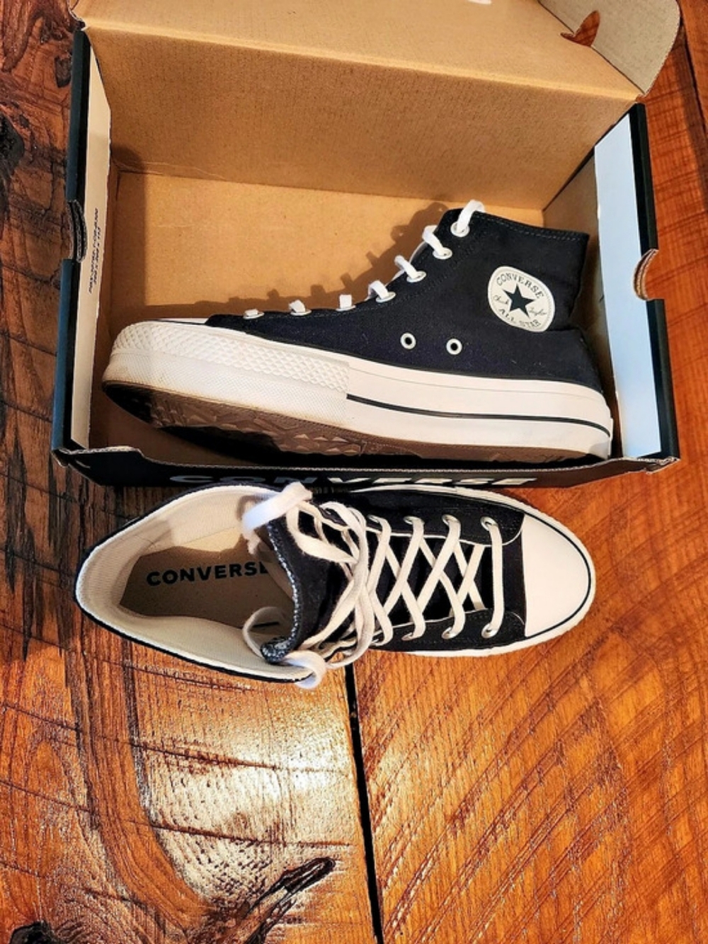 Converse Chuck Taylor All Star Lift Hi Black & White US 10